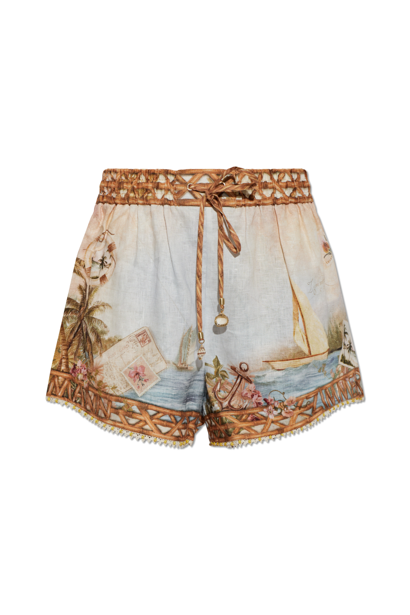 Zimmermann Linen shorts with print | Women's | Vitkac
